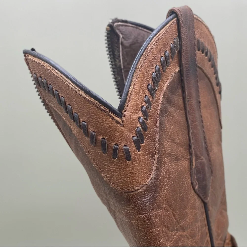 Texas Country Women’s Brown Leather Western Cowboy Boots Pointed Toe Size 7 - Picture 13 of 16